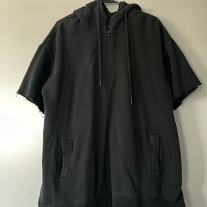 XL Black PACSUN 1/4 Zip Short-sleeve Hoodie